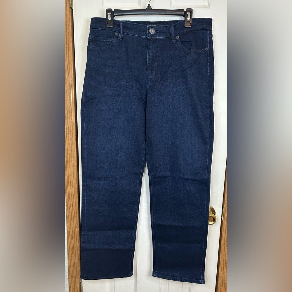 Hudson Jeans Mid Rise Straight Leg Jeans Size 12 Dark Wash Premium Denim